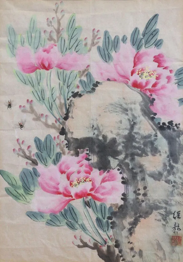 Dessins à l'encre. – Dessins à l'encre chinois avec fleurs