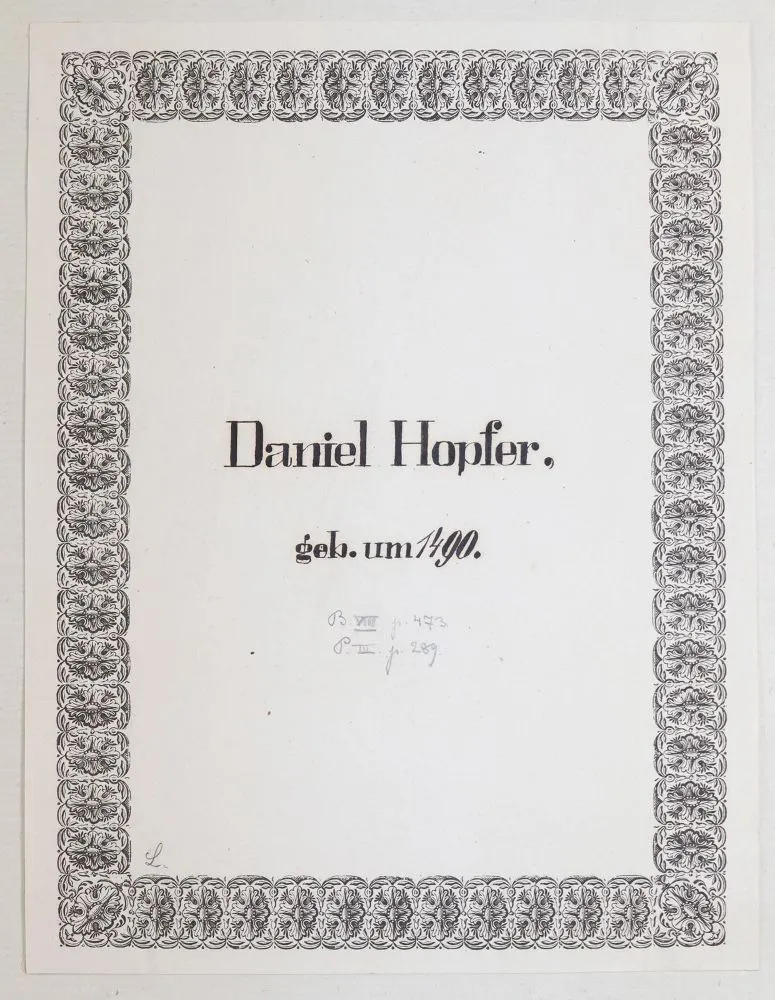Hopfer, Daniel – (1470 Kaufbeuren - Augsburg 1536), for