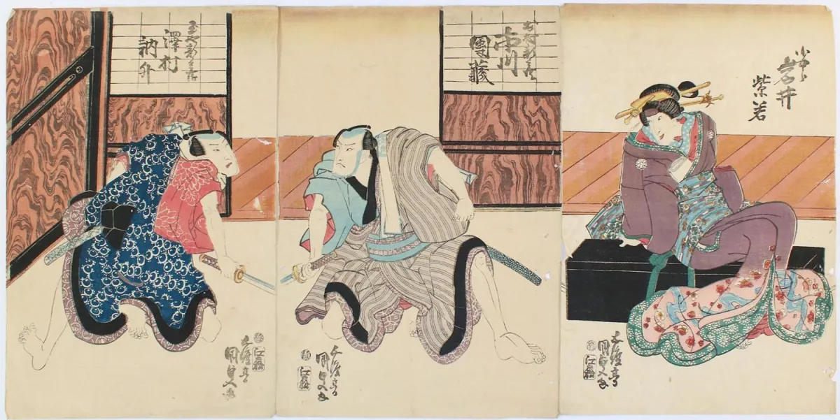 Kunisada. – 2 triptyques avec acteurs.