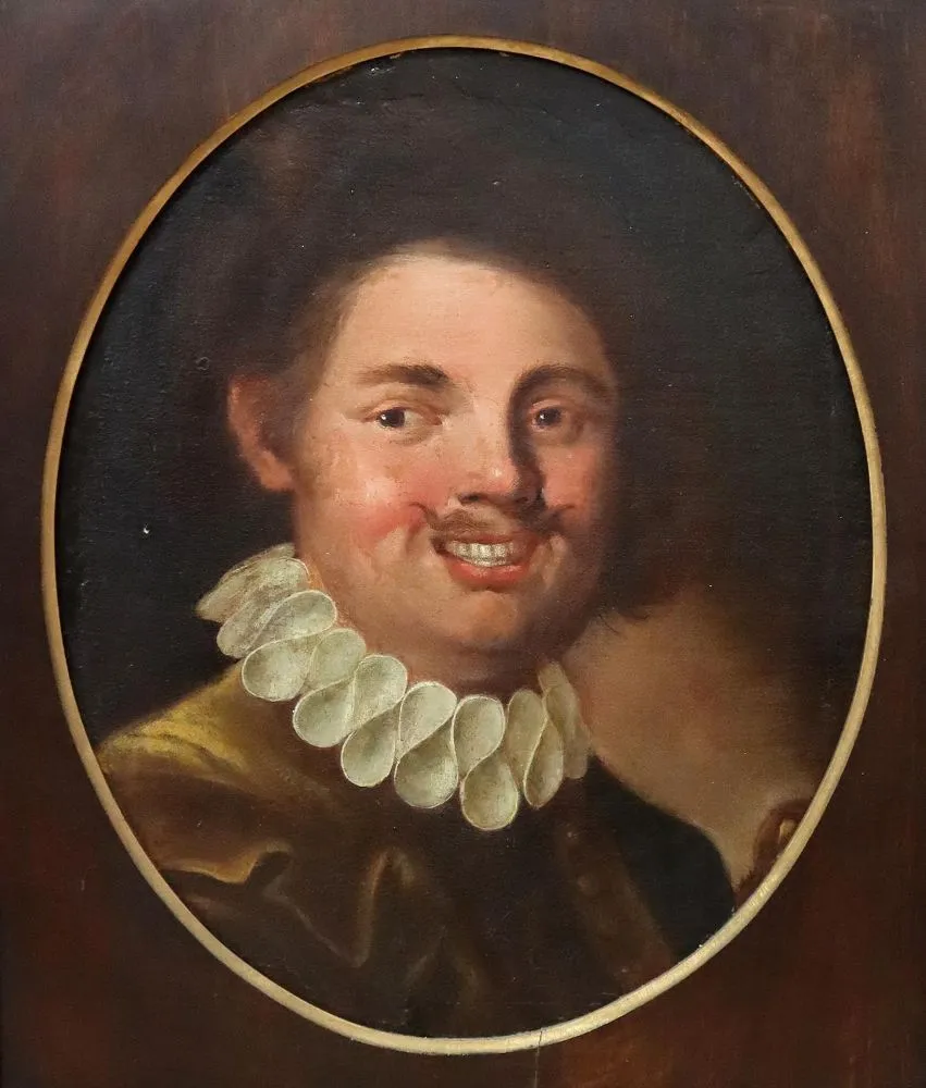 Ovales Portrait – eines lachenden jungen Mannes in barocker Tracht