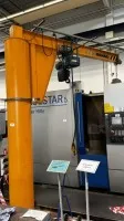 1 pillar jib crane Demag ZSL 1600-3, 2001, capacity 1.6 t with Demag electric chain hoist