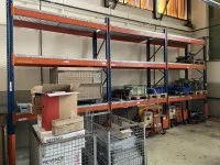 1 pallet racking, approx. 4 m high, approx. 4 linear metres with mesh gratings