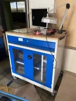 1 mobile computer cabinet with PC (without hard drive), TFT monitor and light
