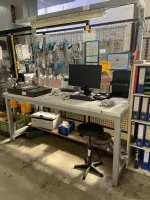 1 workbench with tool back panel, lighting and swivel stool