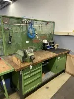1 workbench with vise and tool back panel