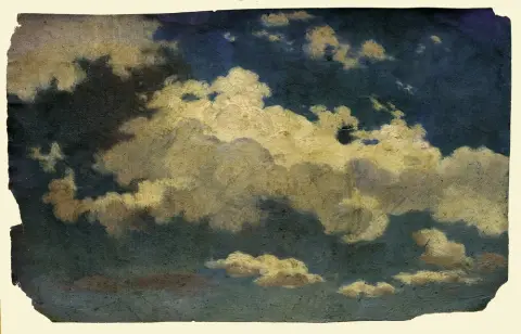 Allemand, Dresde, vers 1840, étude de nuages, huile sur carton