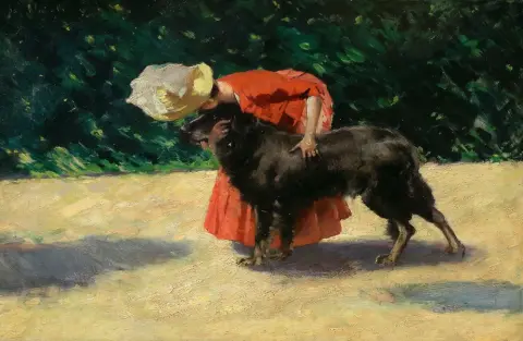 Habermann, Hugo Freiherr von (1849 Dillingen - 1929 Munich) – Amour de chien