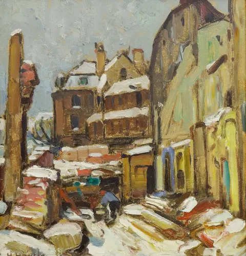 Hartig, Hans (1873 Poméranie - 1936 Berlin) – Hiver dans la petite ville