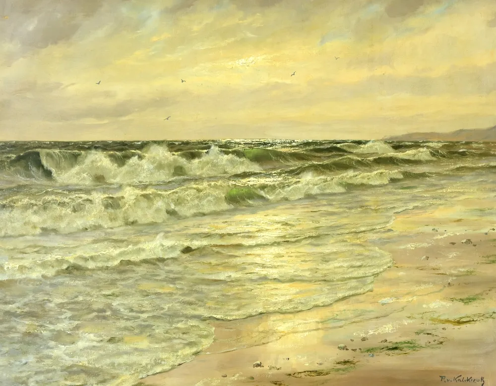 Kalckreuth, Patrick von (1892 Starnberg - 1970 ebd.) – Meeresbrandung bei Dämmerung