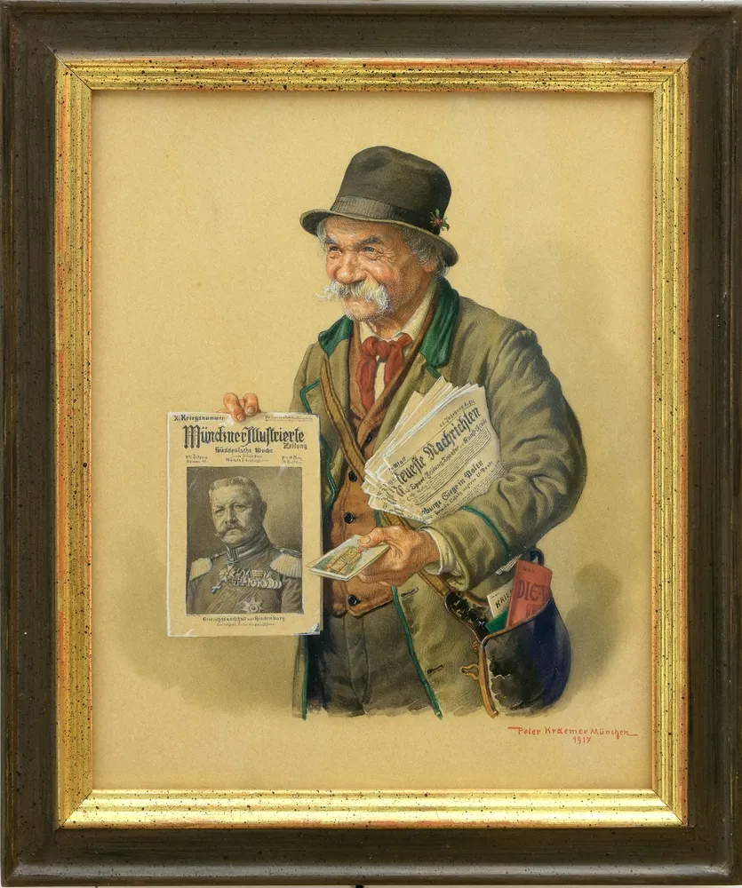 Krämer, Peter II (1857 Philadelphia - 1936 Dießen am Ammersee) – Prodavač novin