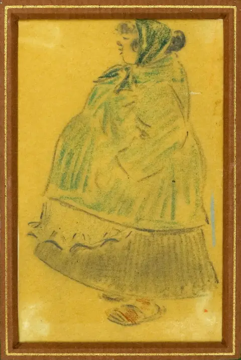 Zille, Heinrich (1858 Radeburg - 1929 Berlin) – Jeune fille enceinte, debout vers la gauche