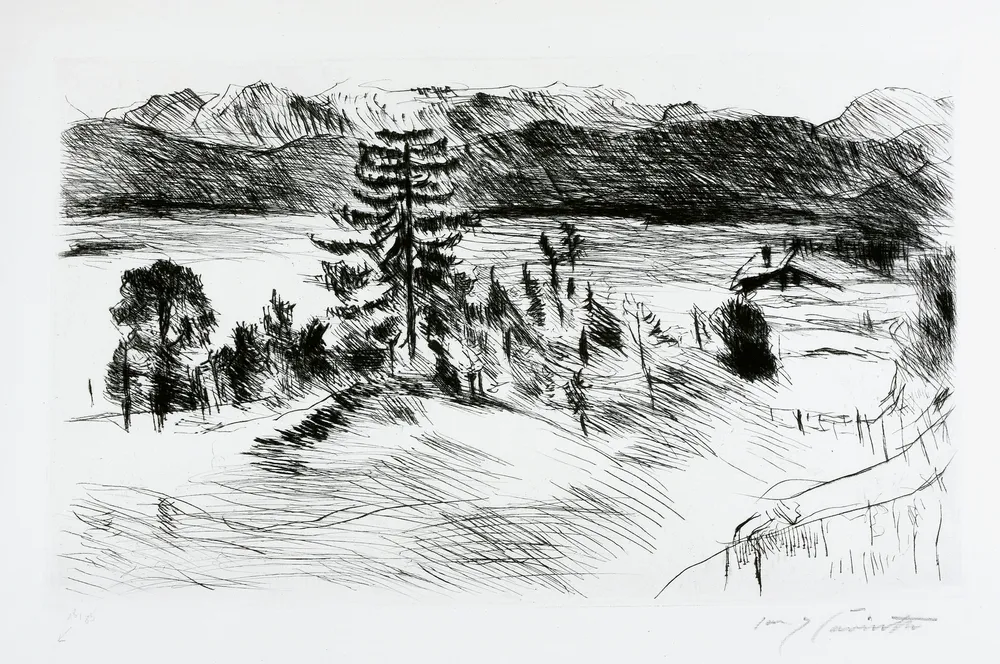 Corinth, Lovis (1858 Tapiau/Ostpreußen - 1925 Zandvoort) – Große Walchenseelandschaft