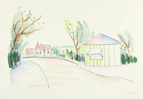 Mohr, Arno (1910 Posen - 2001 Berlijn) – Straßenzug mit Häusern