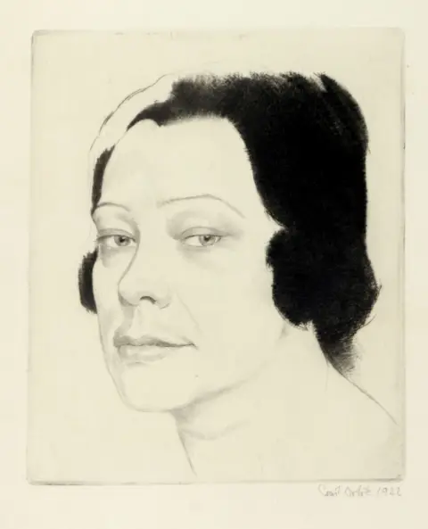 Orlik, Emil (1870 Praag - 1932 Berlijn) – Portret van Tilla Durieux, halfprofiel naar links