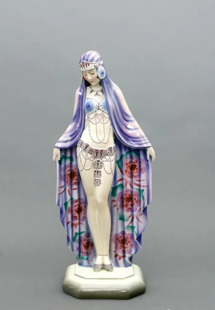 Figurine, Friedrich Goldscheider, Vienne, Art déco, Autriche, vers 1929 Danseuse de harem debout