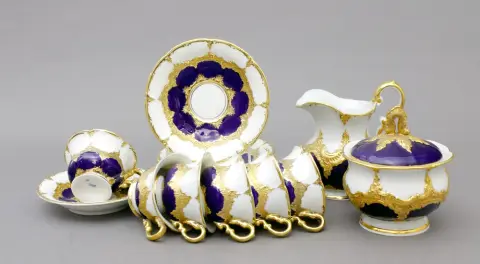 Tasses à moka avec soucoupes, Meissen, 20e s., six pièces, forme B