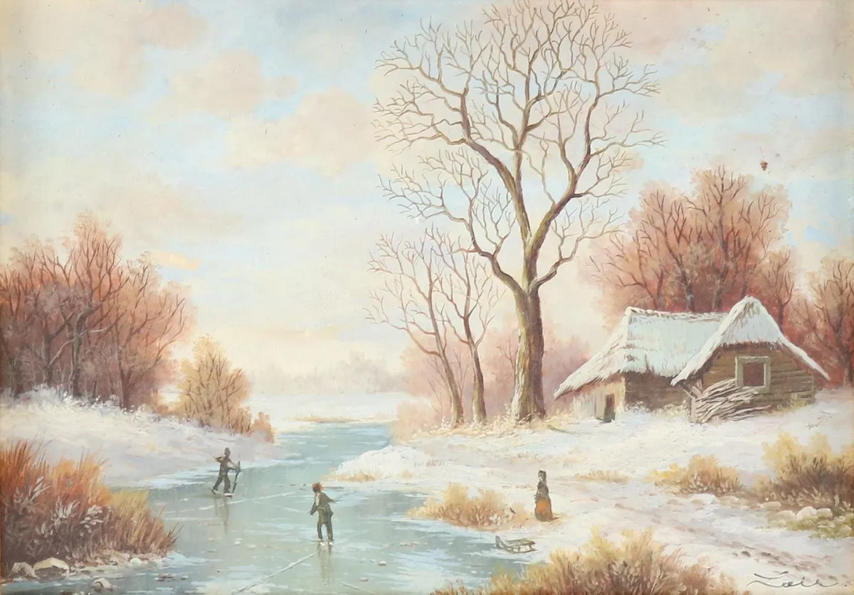 Winterlandschap – met schaatsers