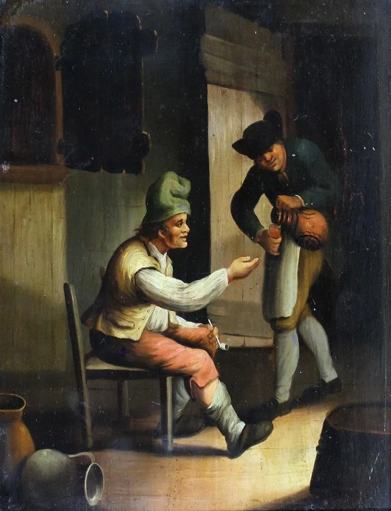 Wirtshausszene. – Künstler des 19