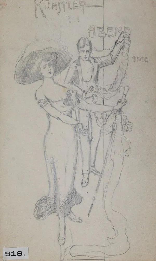 Рисунки. – 46 листов ок. 1900-1910 разных художников