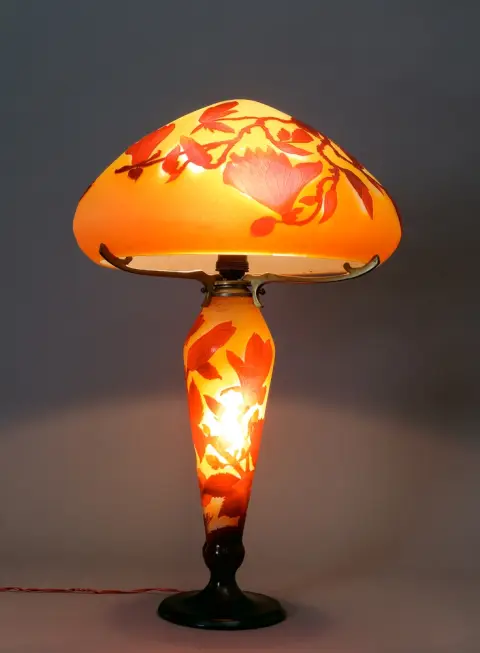 Lampe, lampe de table, Emile Gallé, Nancy, France, vers 1918