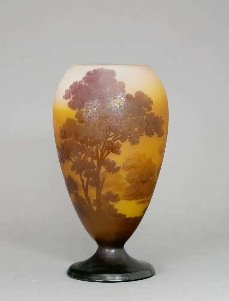 Vase, Emile Gallé, Nancy, France, circa 1905 Round slightly rising base, egg-shaped body