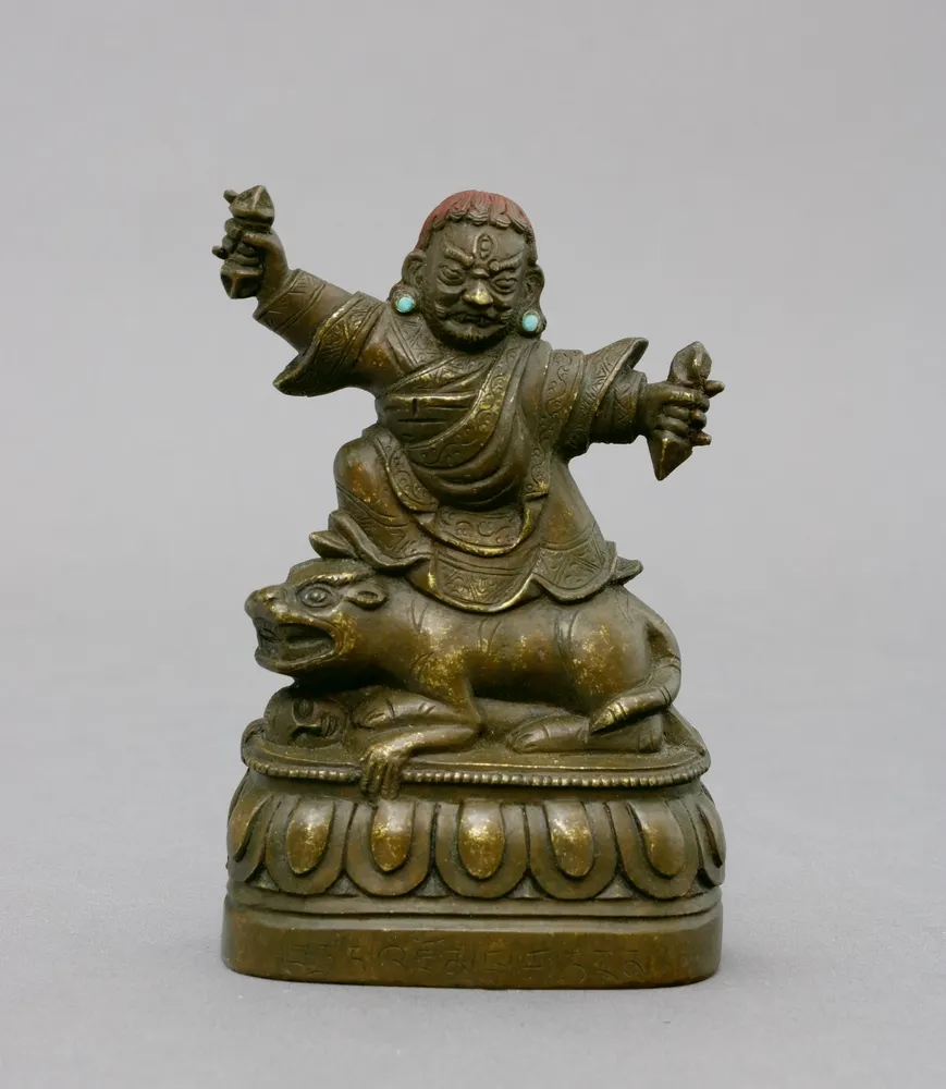 Figurine, bronze, Dorje Drolo, Guro Dragpo, Tibet, probablement 16e s. Forme courroucée de Padmasambhava