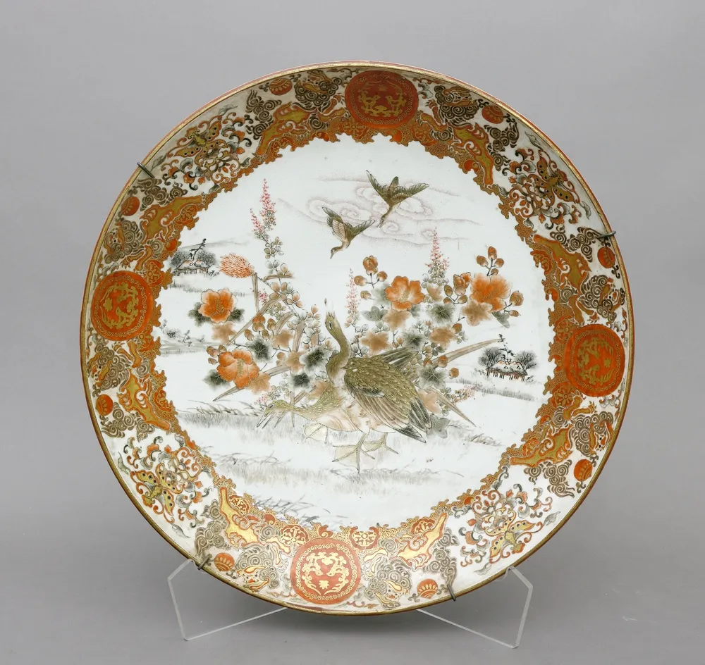 Japan, wandschaal, Meiji, 19e eeuw. Rond, gladde vorm