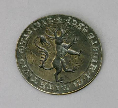 Sceau, ville de Heidelberg, style du 14e s., probablement 18e s. Bronze