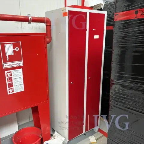 Stalen locker (grijs/rood)
