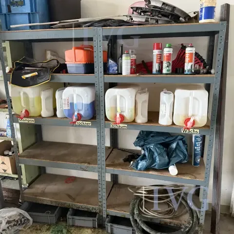 Steel plug-in shelving, currently in use
