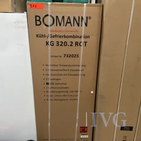 Koel-vriescombinatie BOMANN KG 320.2 RCT