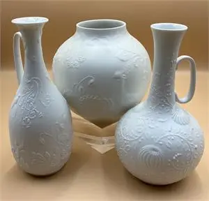 3 vases en porcelaine AK Kaiser - hauteur 14 et 20 cm