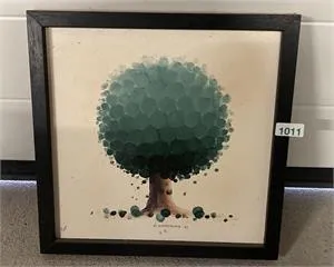 1 oil on canvas on board - tree motif - signed KI. Oldenburg 91