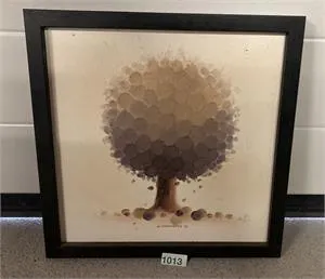 1 oil on canvas on board - tree motif - signed KI. Oldenburg 91