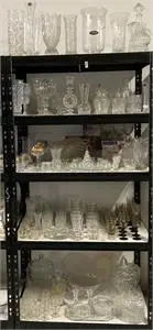 5 compartments glass and crystal glass