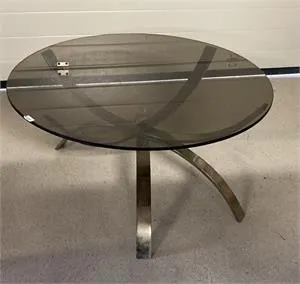 1 vintage coffee table - 1970s - height 45.5 cm, ø 89 cm