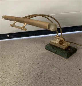 1 vintage desk lamp with marble base - height 25 cm