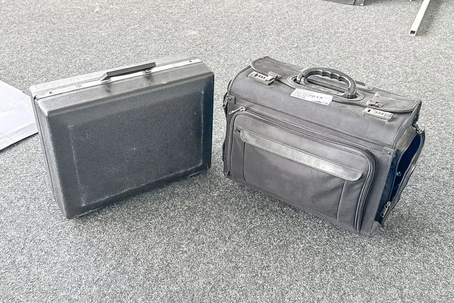 Trolley and briefcase, locked