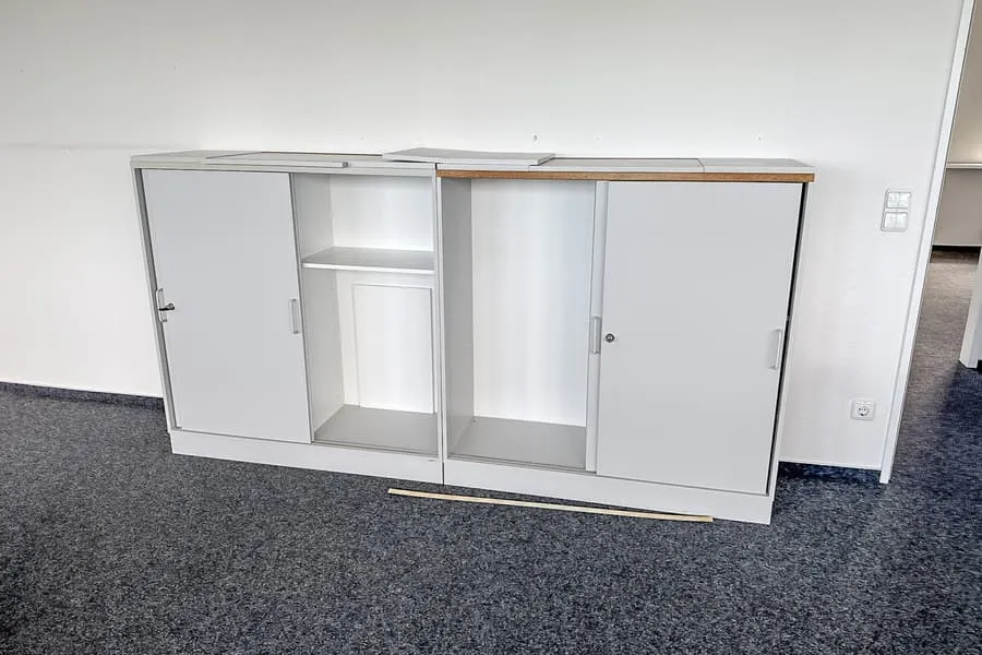 2 sliding door cabinets
