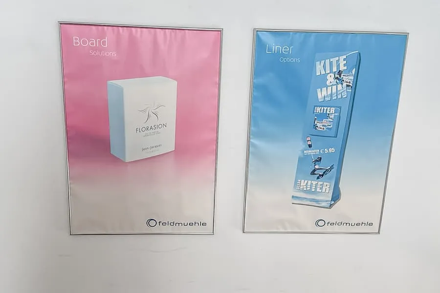 2 plakaty dekoracyjne "Feldmühle", w ramkach