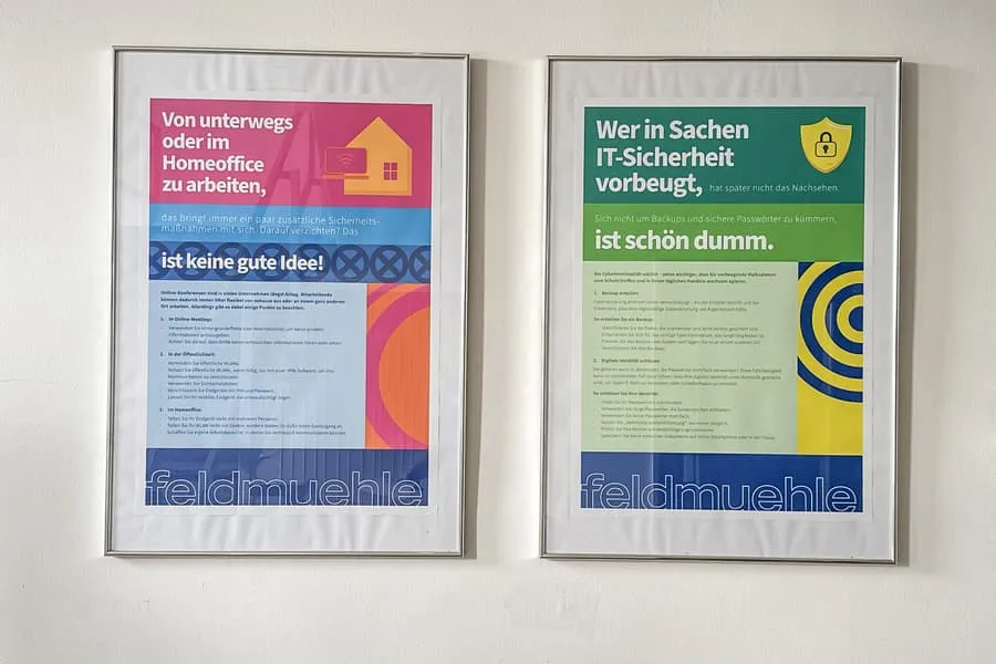 2 plakaty dekoracyjne "Feldmühle", w ramkach