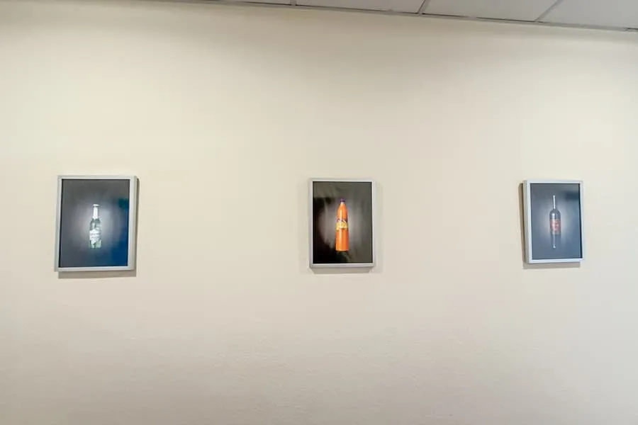 8 decoratieve schilderijen, ingelijst