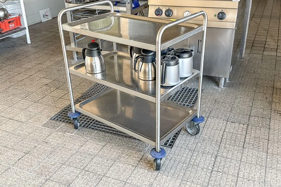 Chariot de transport en inox Blanco