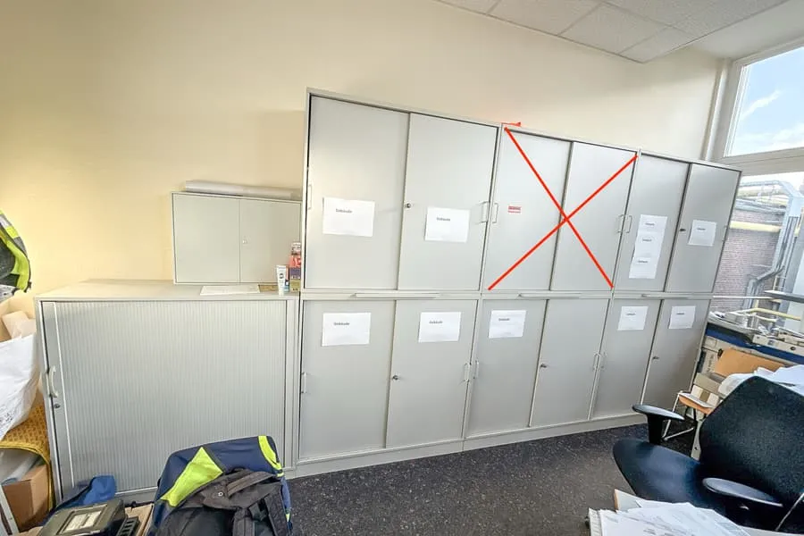 5 sliding door cabinets and horizontal roller shutter cabinet