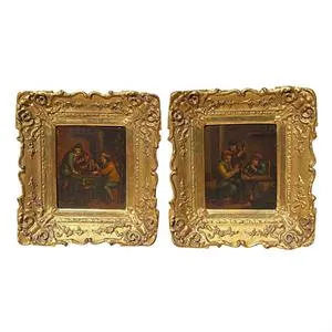 2 pendants scènes de taverne