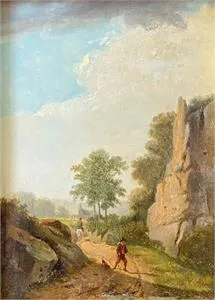 Koekkoek (wohl), Landschaft mit Wanderer und Reiter
