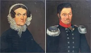 Oswald Achenbach, 2 protějšky biedermeierový pár