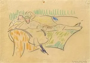 William Straube, Zwei Figuren auf Sofa