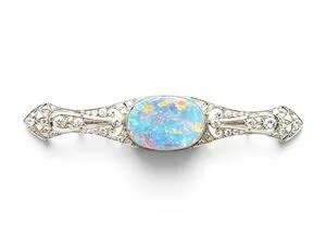 Grosse Stabbrosche mit Opal