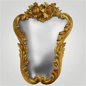 Miroir avec décor de roses et feuilles
